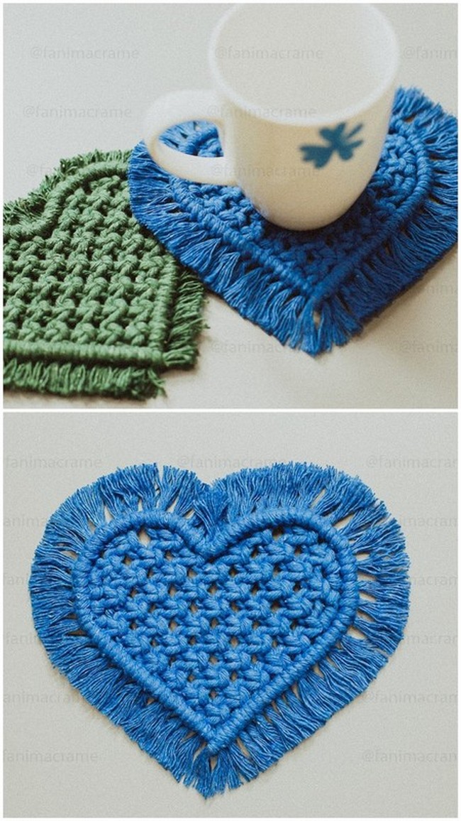 Unbelievable Macrame Heart Coasters Ideas