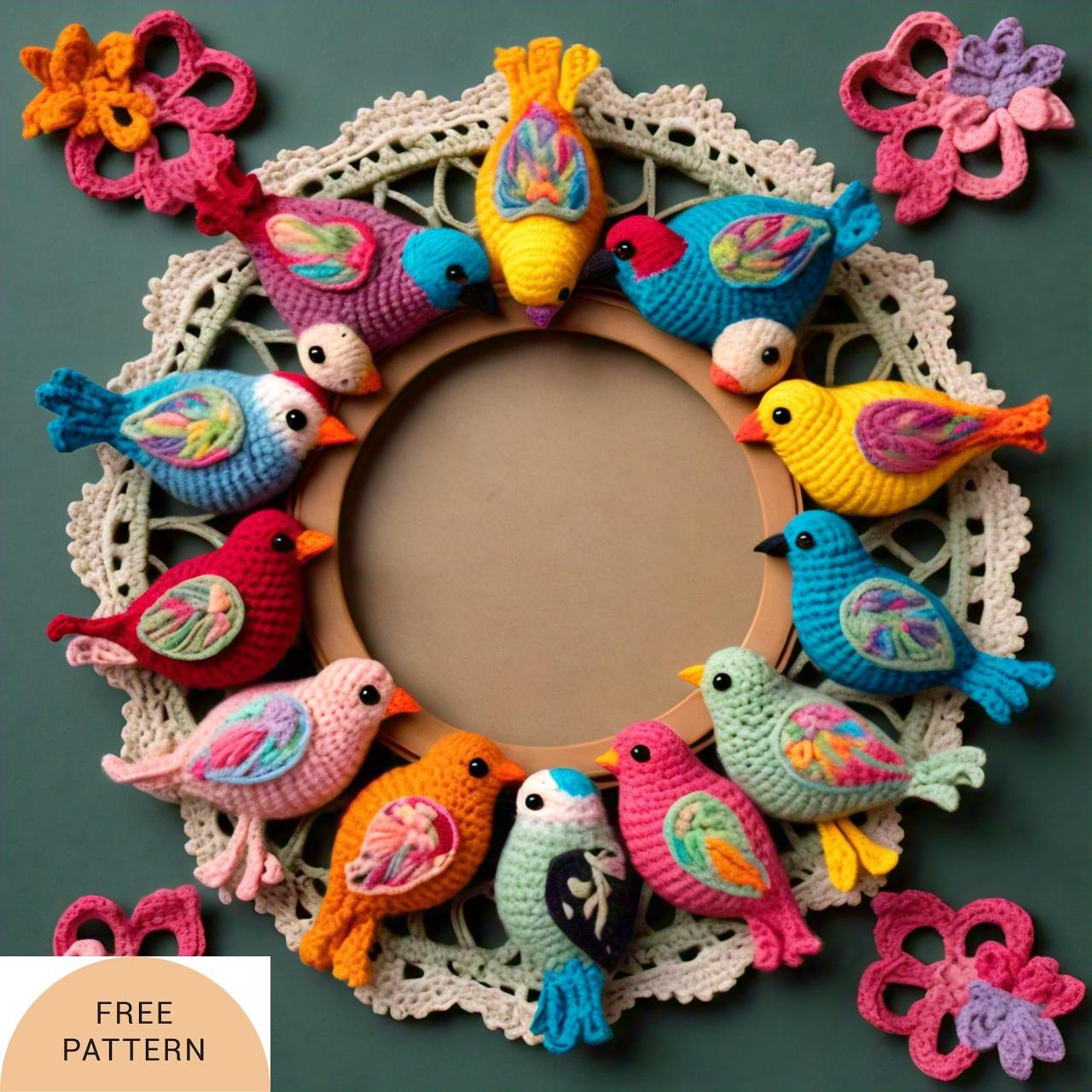 Charming Crochet Bird Frame Beautiful pattern Project