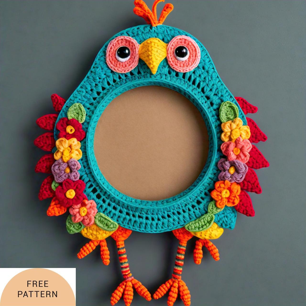 Charming Crochet Bird Frame Beautiful pattern Project