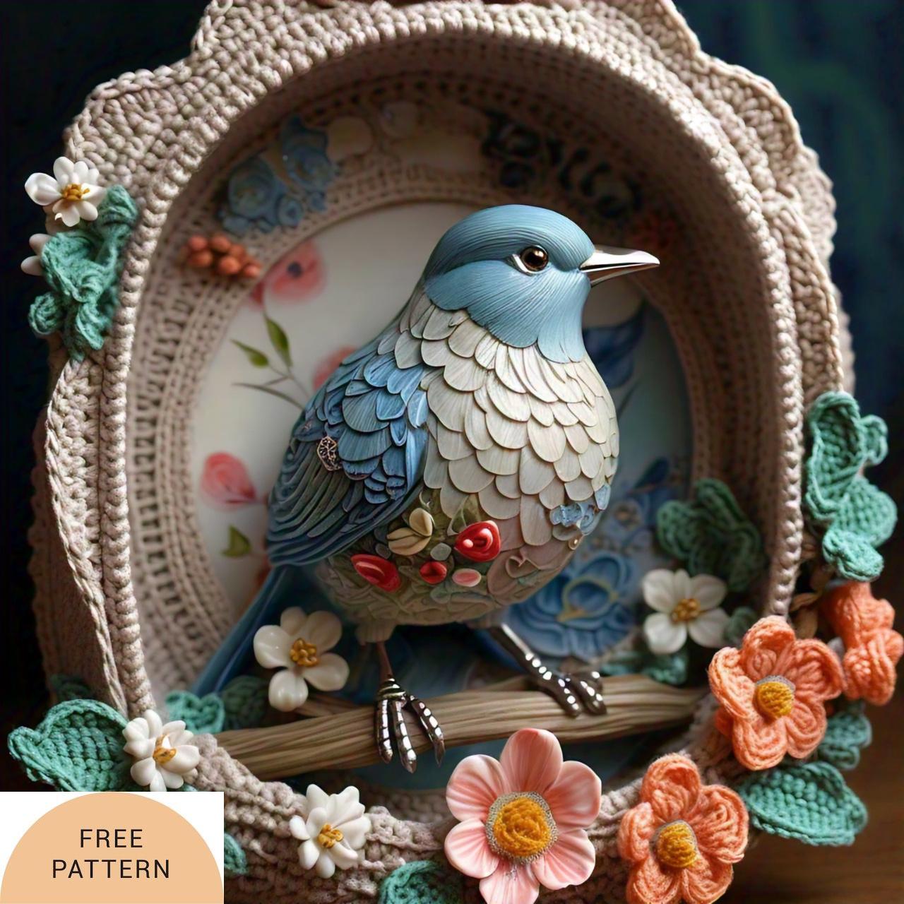 Charming Crochet Bird Frame Beautiful pattern Project