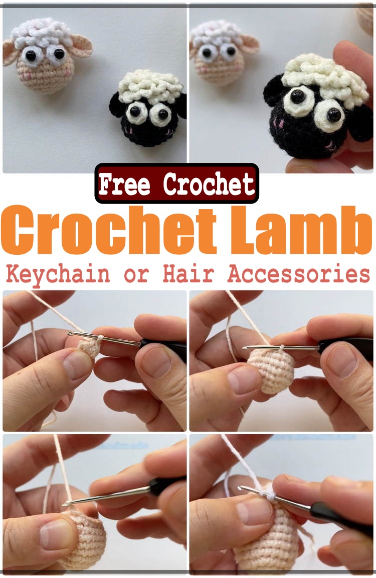 Crochet Lamb Keychain or Hair Accessories