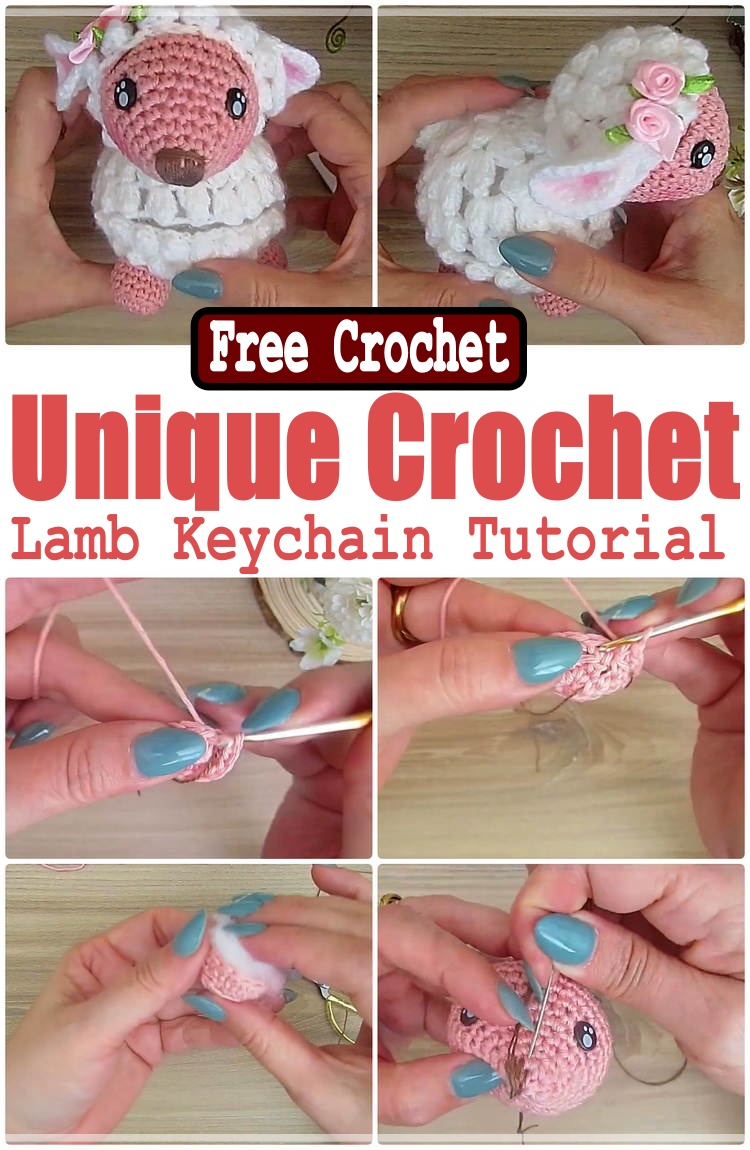 Unique Crochet Lamb keychain tutorial
