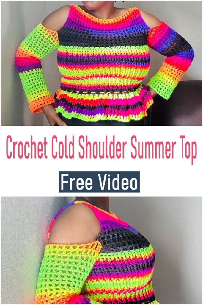 Cold Shoulder Crochet Lace Sleeves Top