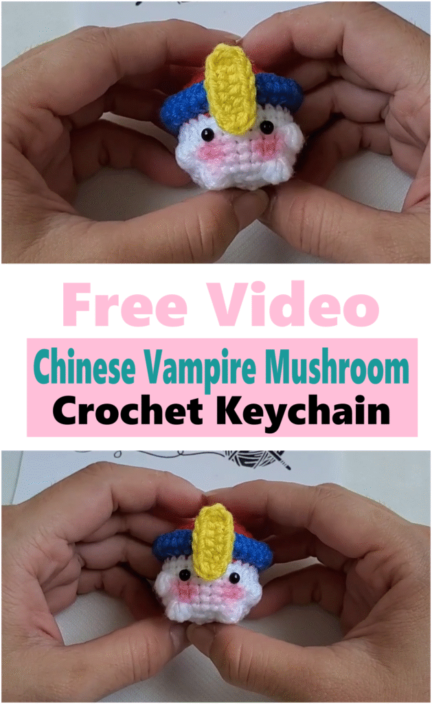Chinese Vampire Mushroom Crochet Keychain