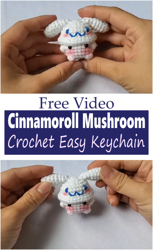 Cinnamoroll Mushroom Crochet Easy Keychain