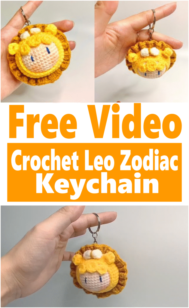 Crochet Leo Zodiac Keychain