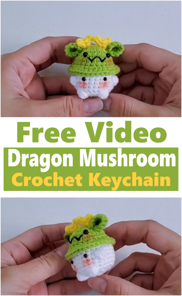 Dragon Mushroom Crochet Keychain 