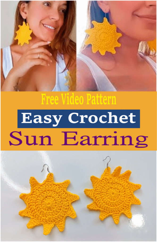 Easy Crochet Crochet Sun Earring