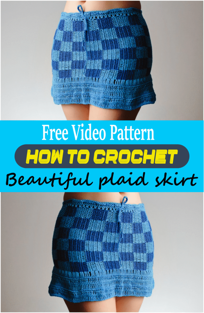 How To Crochet Beautiful plaid skirt