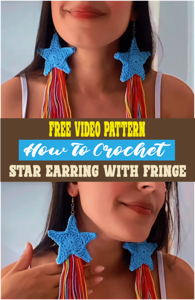 How To Crochet Star Earring With Fringe