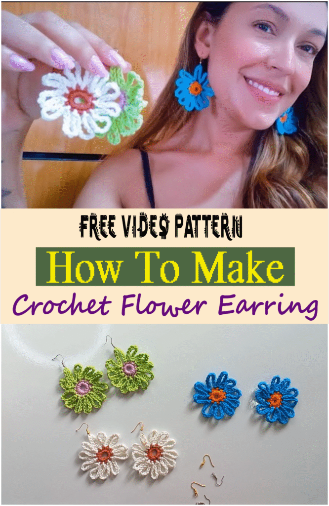How To Make Crochet Flower Earring