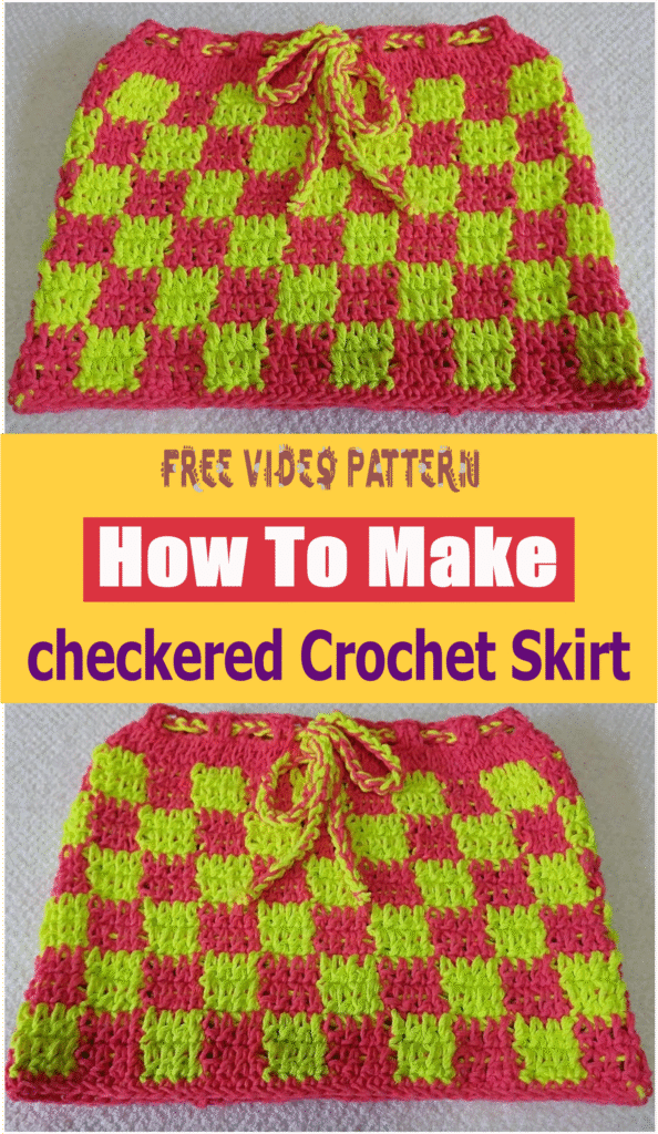 How To Make checkered crochet skirt