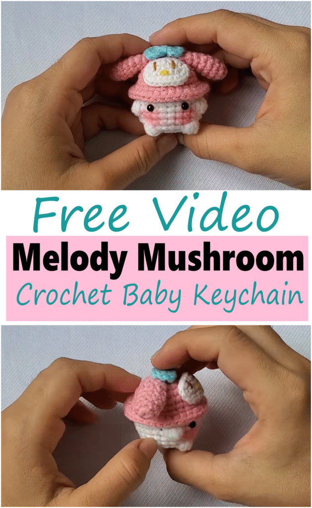 Melody Mushroom Crochet Baby Keychain 