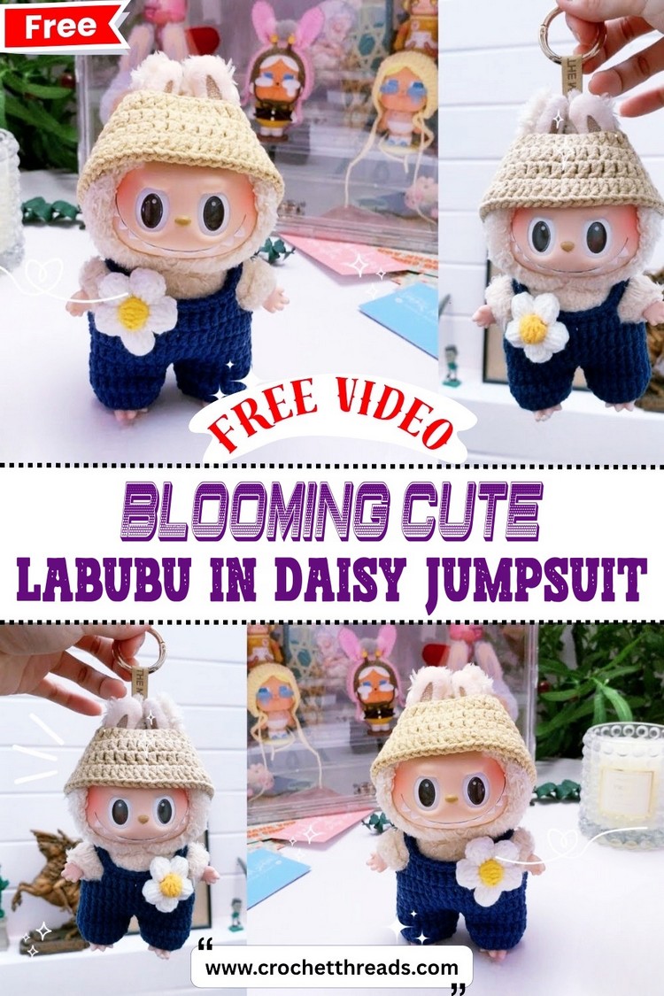 Blooming Cute Labubu In Daisy Jumpsuit