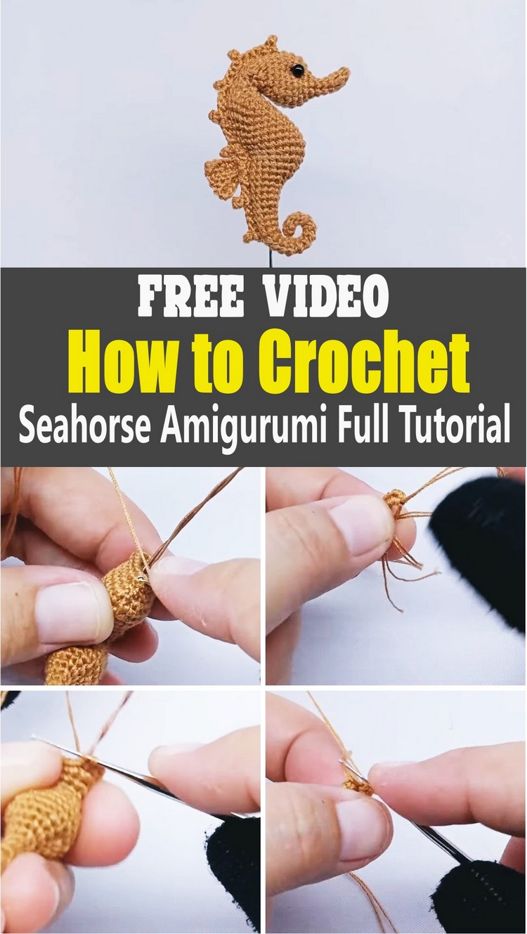 How to Crochet Seahorse Amigurumi Full Tutorial