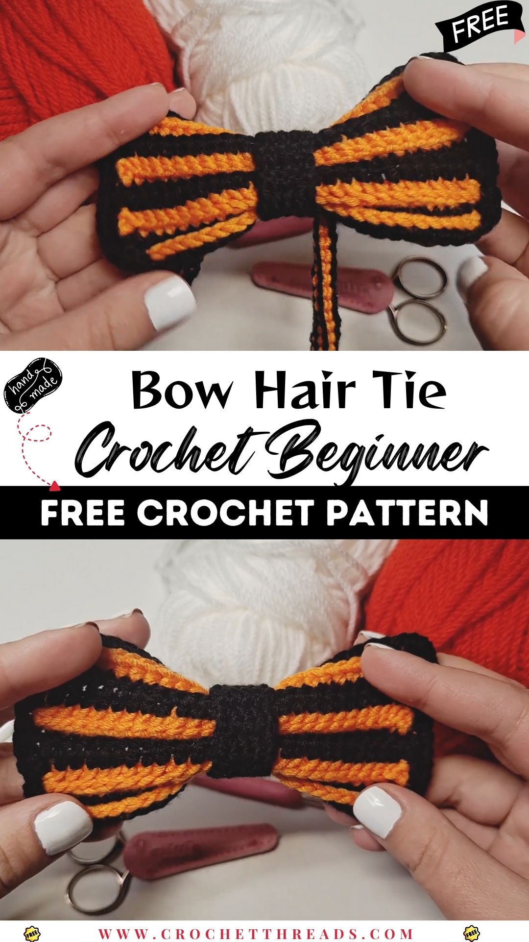 Beginner Friendly Crochet Bow Hair Tie Tutorial