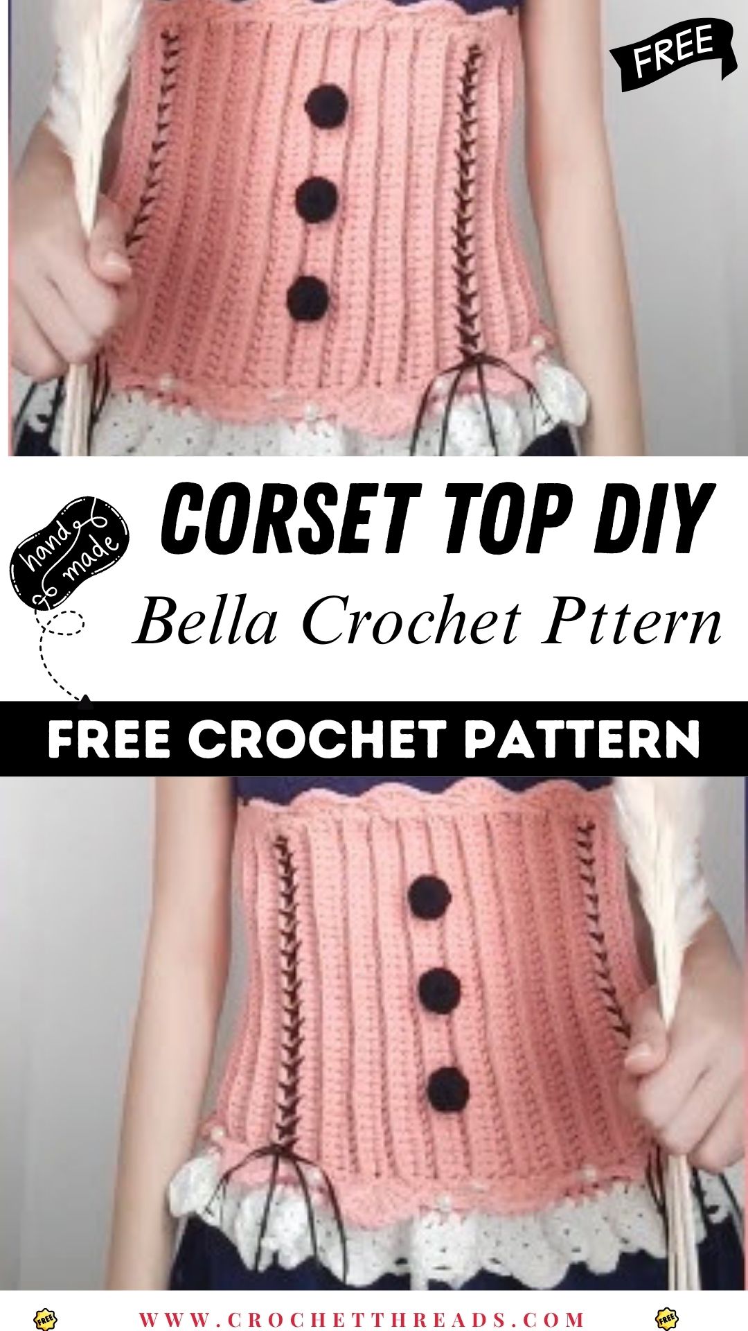 Bella Crochet Corset Top DIY Complete Written Pattern