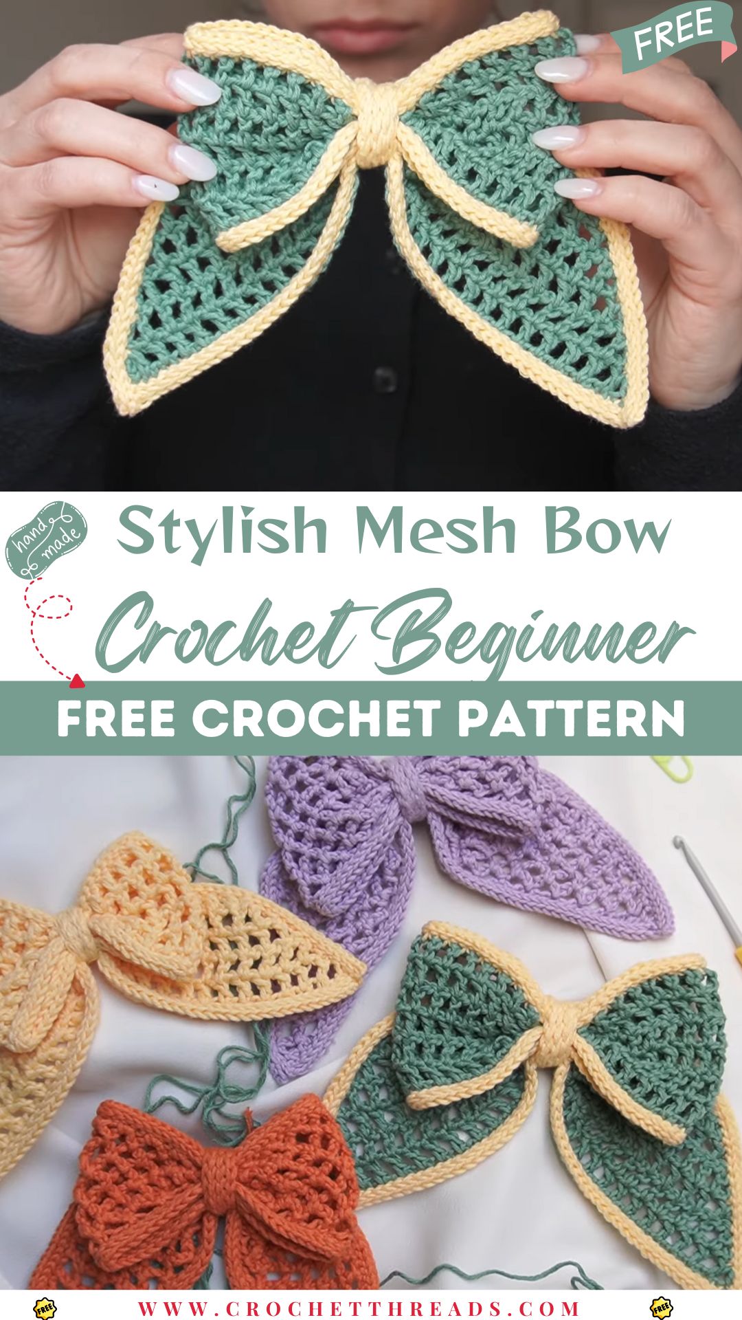 Crochet a Stylish Mesh Bow Beginner Tutorial
