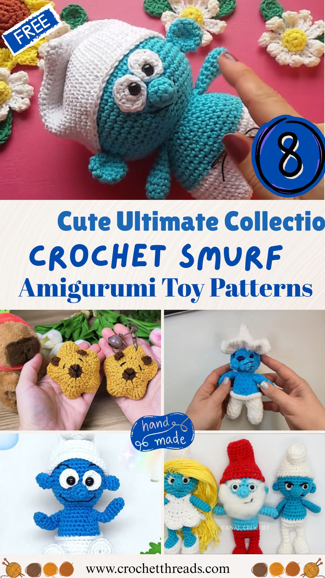 Cute Ultimate Collection Crochet Smurf Amigurumi Toy Patterns