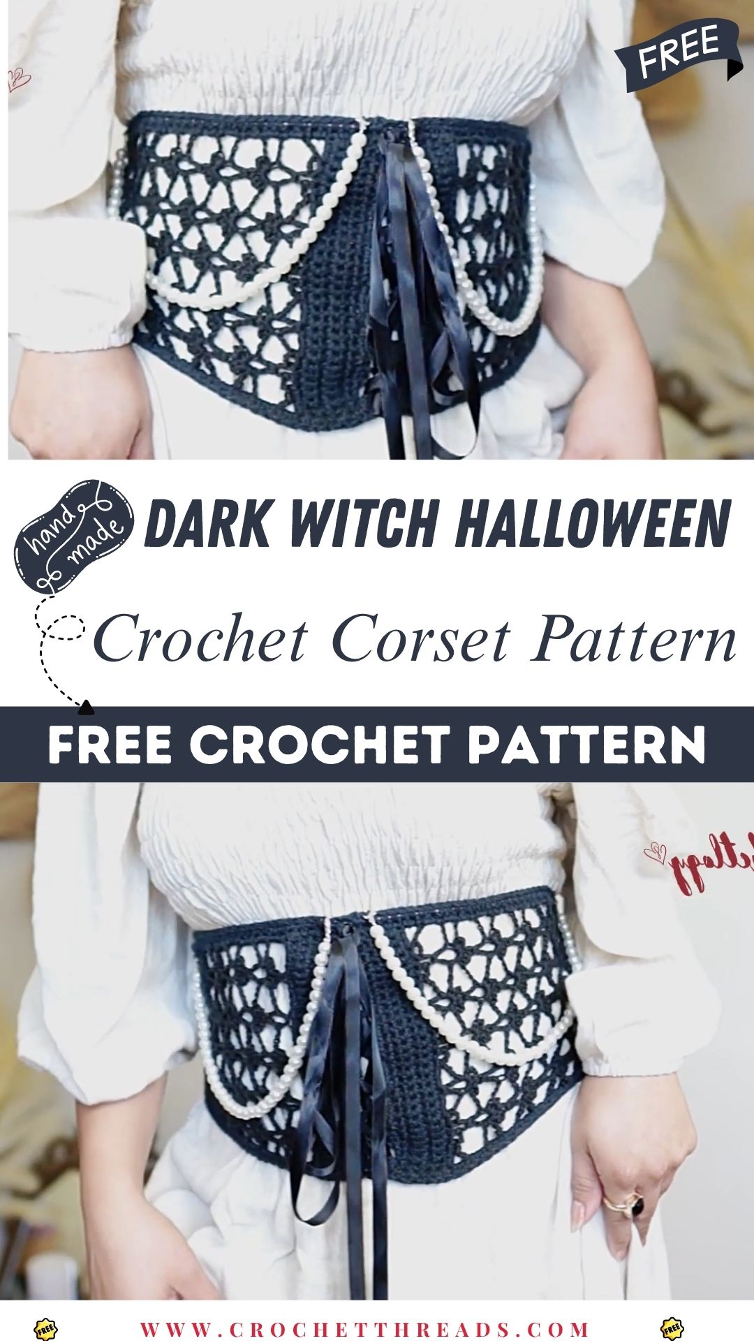 Dark Witch Halloween Crochet Belt – Corset Pattern