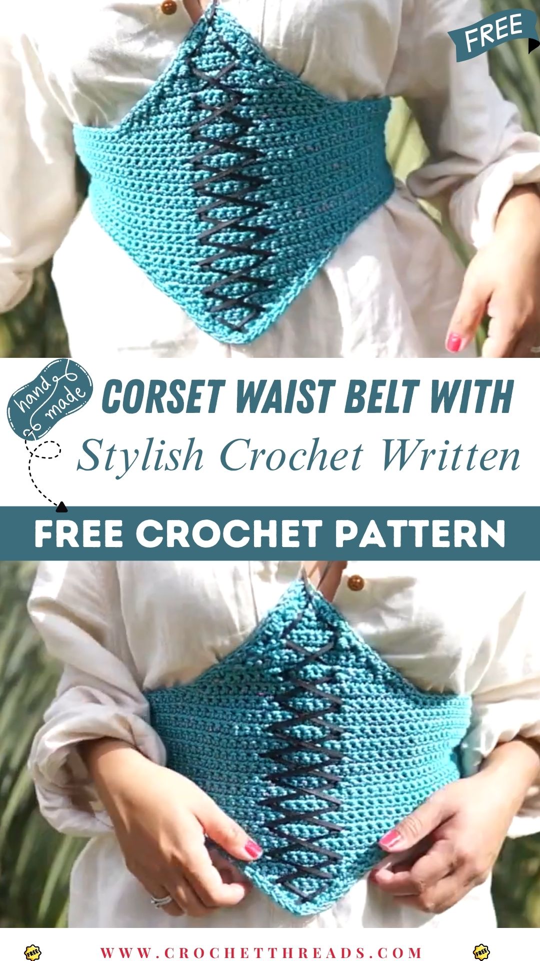 Stylish Crochet Corset Waist Belt with Written Steps