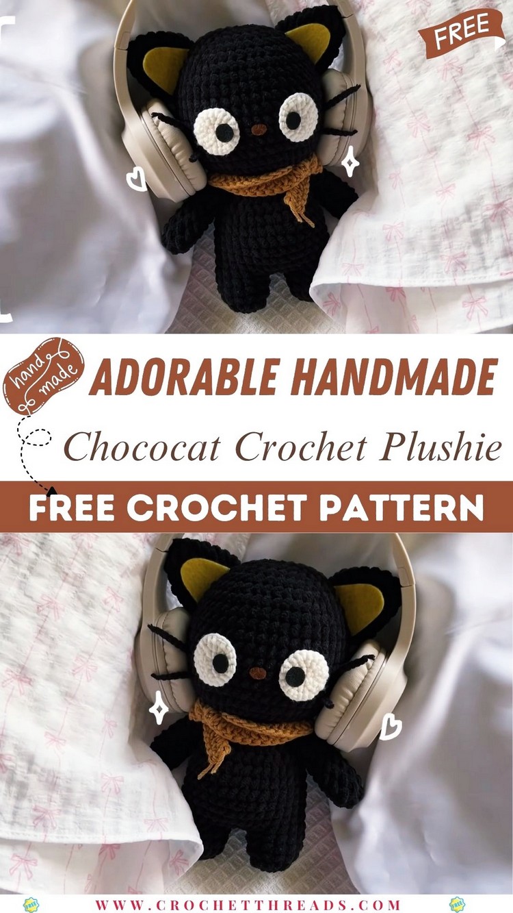 Adorable Handmade Chococat Crochet Plushie