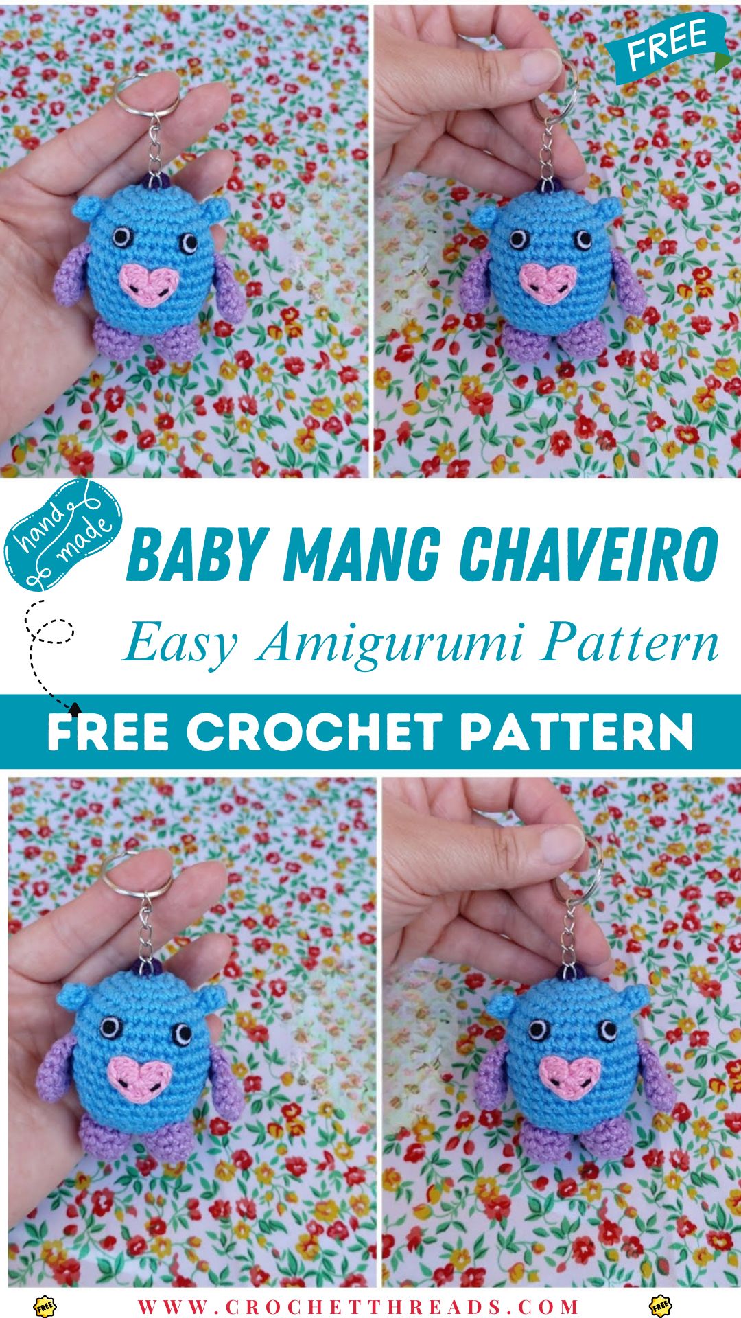 Crochet Baby Mang Chaveiro Easy Amigurumi Pattern