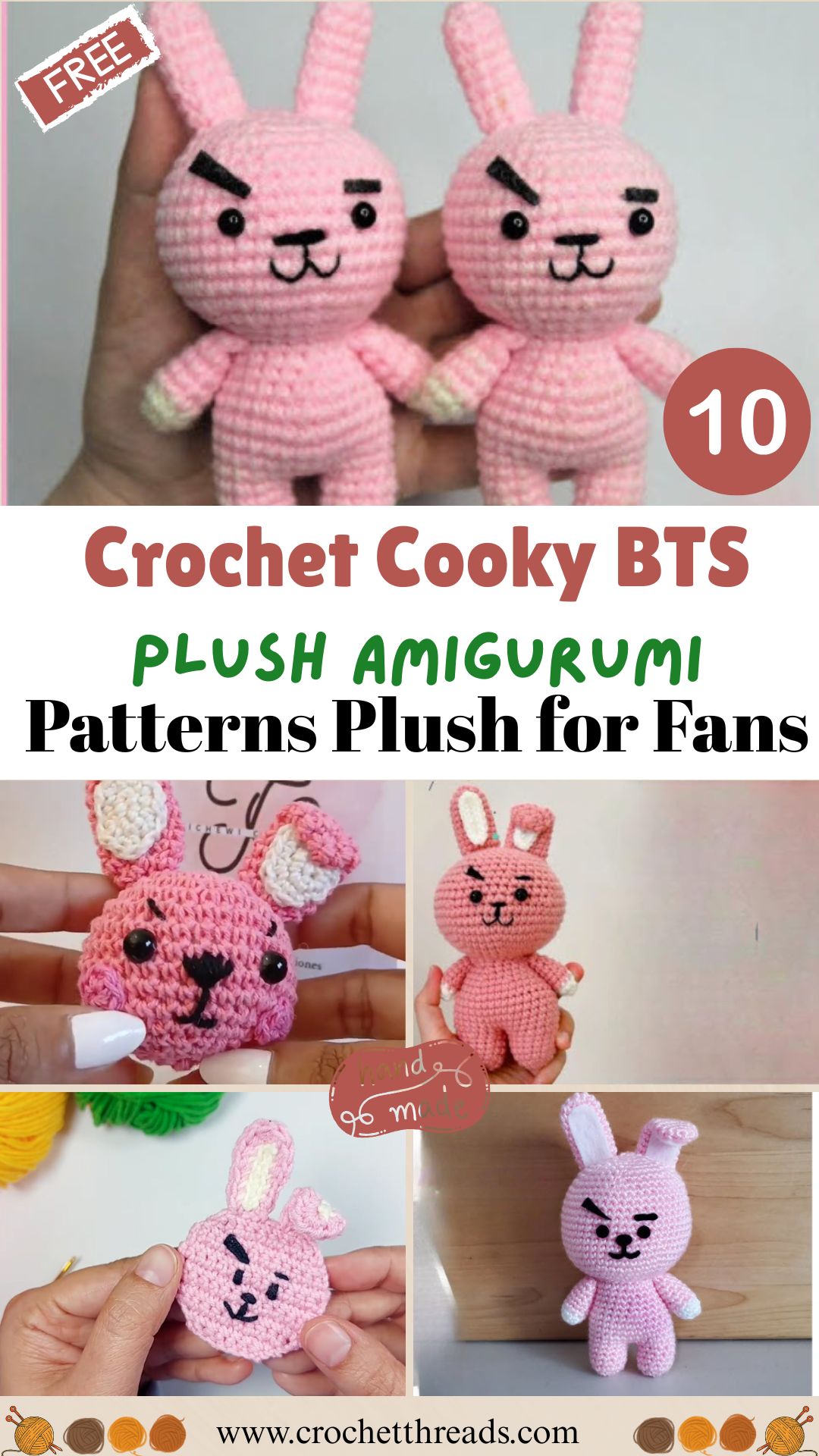 Crochet Cooky BTS Plush Amigurumi Patterns Plush for Fans