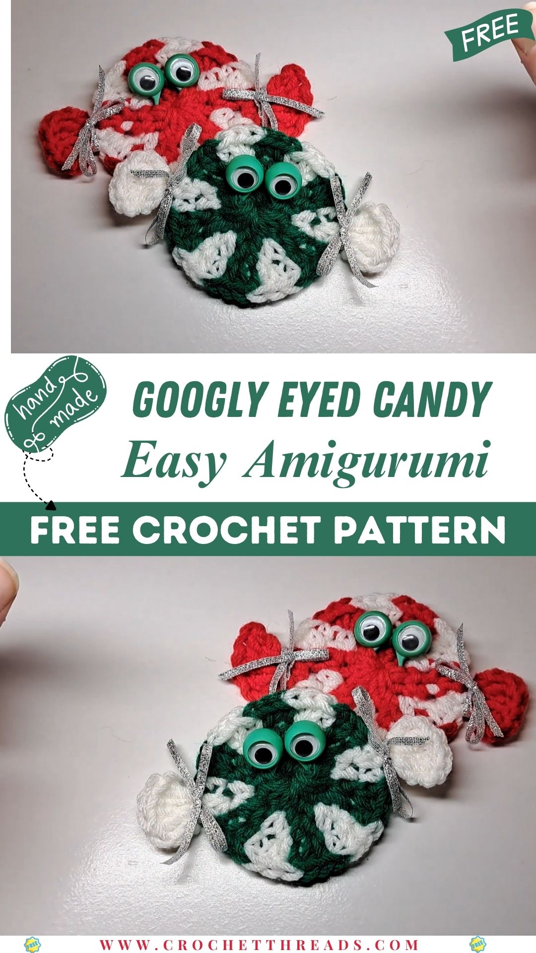 Crochet Googly Eyed Candy – Easy Amigurumi Pattern