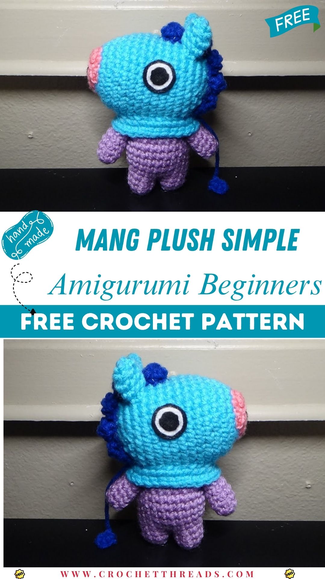 Crochet Mang Plush Simple Amigurumi Pattern for Beginners
