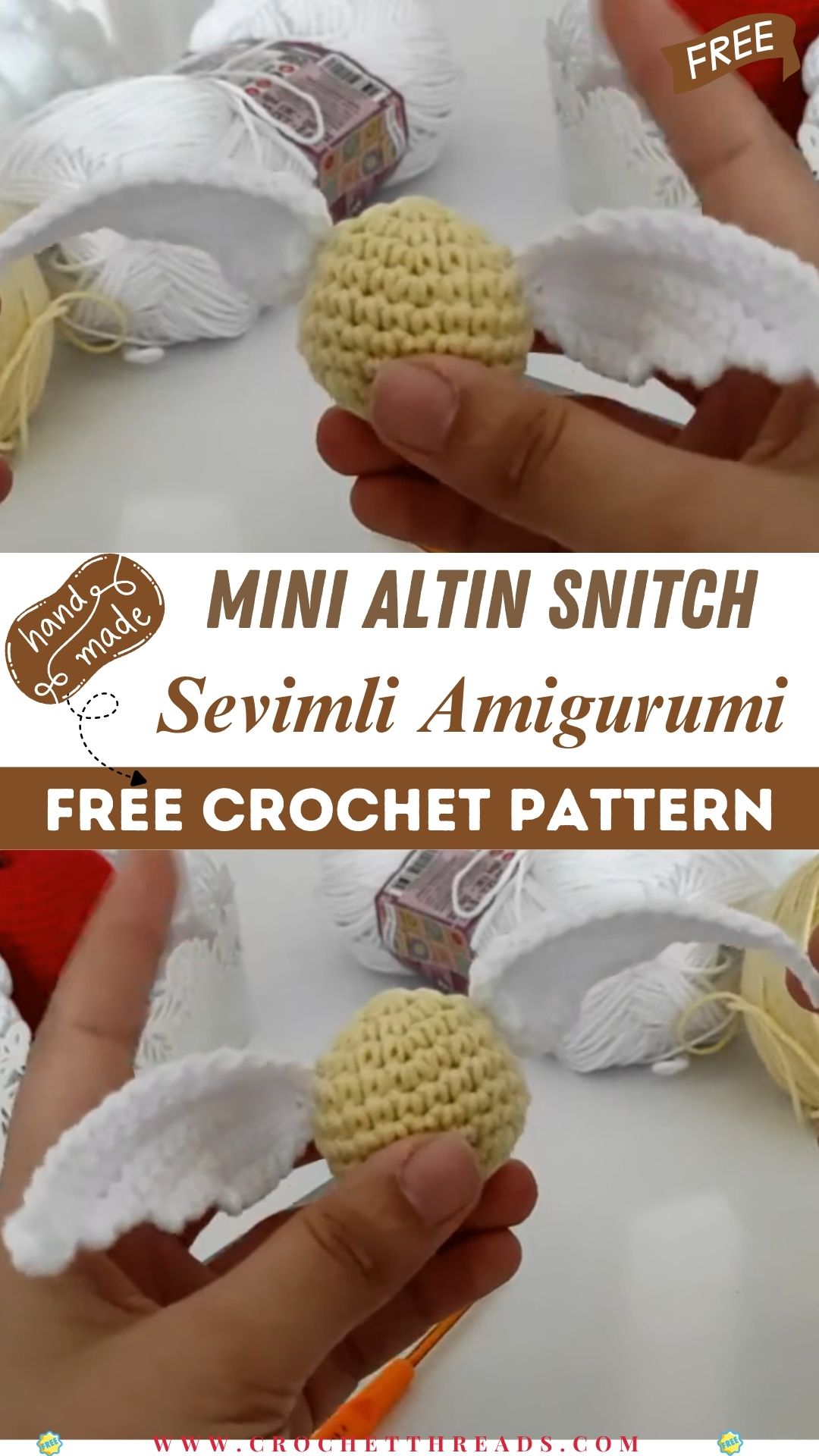 Crochet Mini Altın Snitch Sevimli Harry Potter Amigurumi
