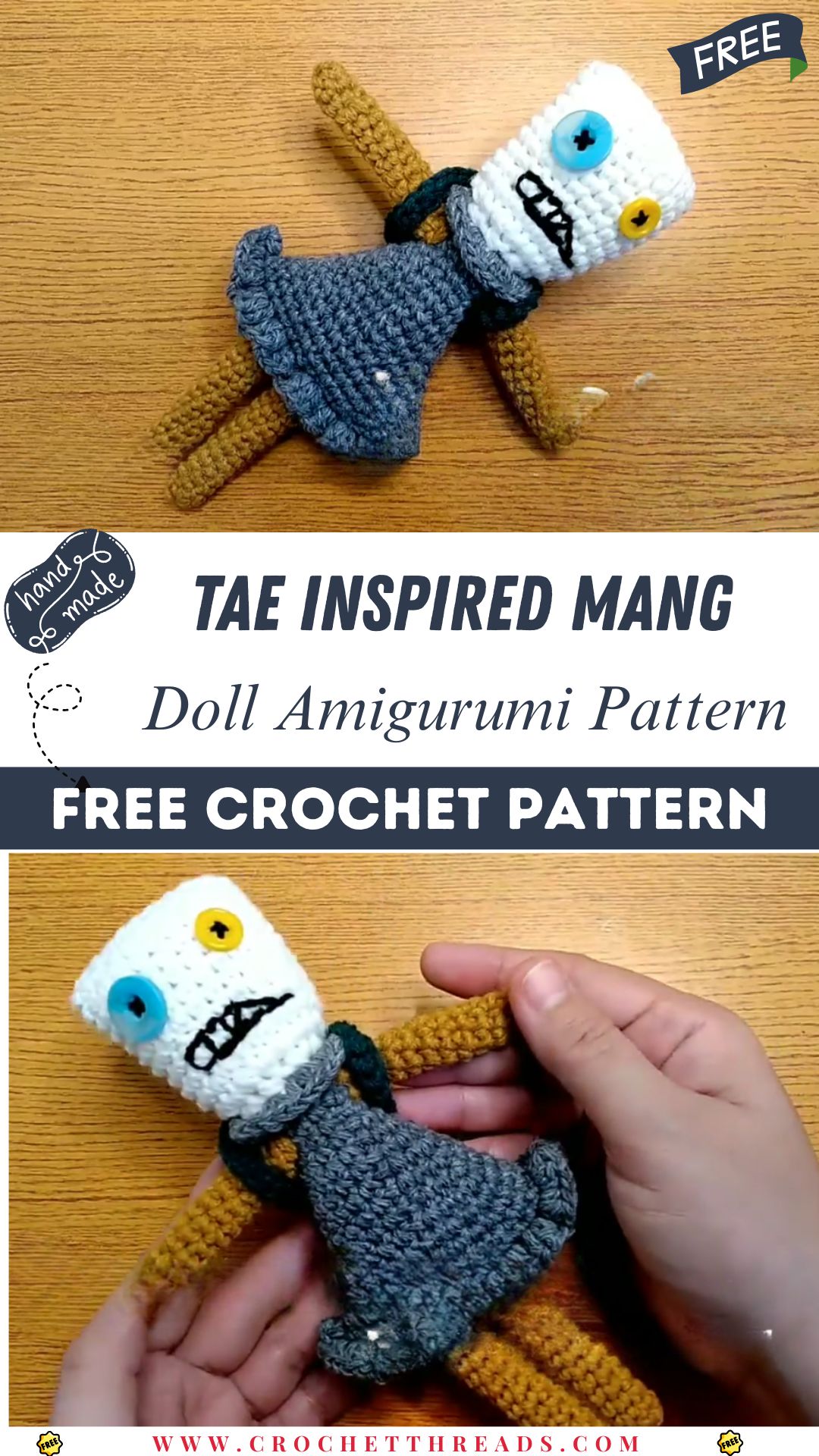 Crochet Tae Inspired Mang Doll Cute Amigurumi Pattern