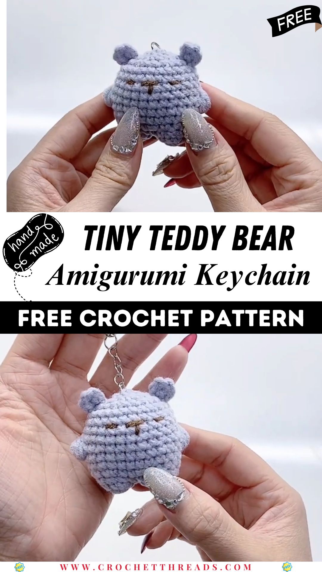 Crochet Tiny Teddy Bear – Cute Amigurumi Keychain Pattern