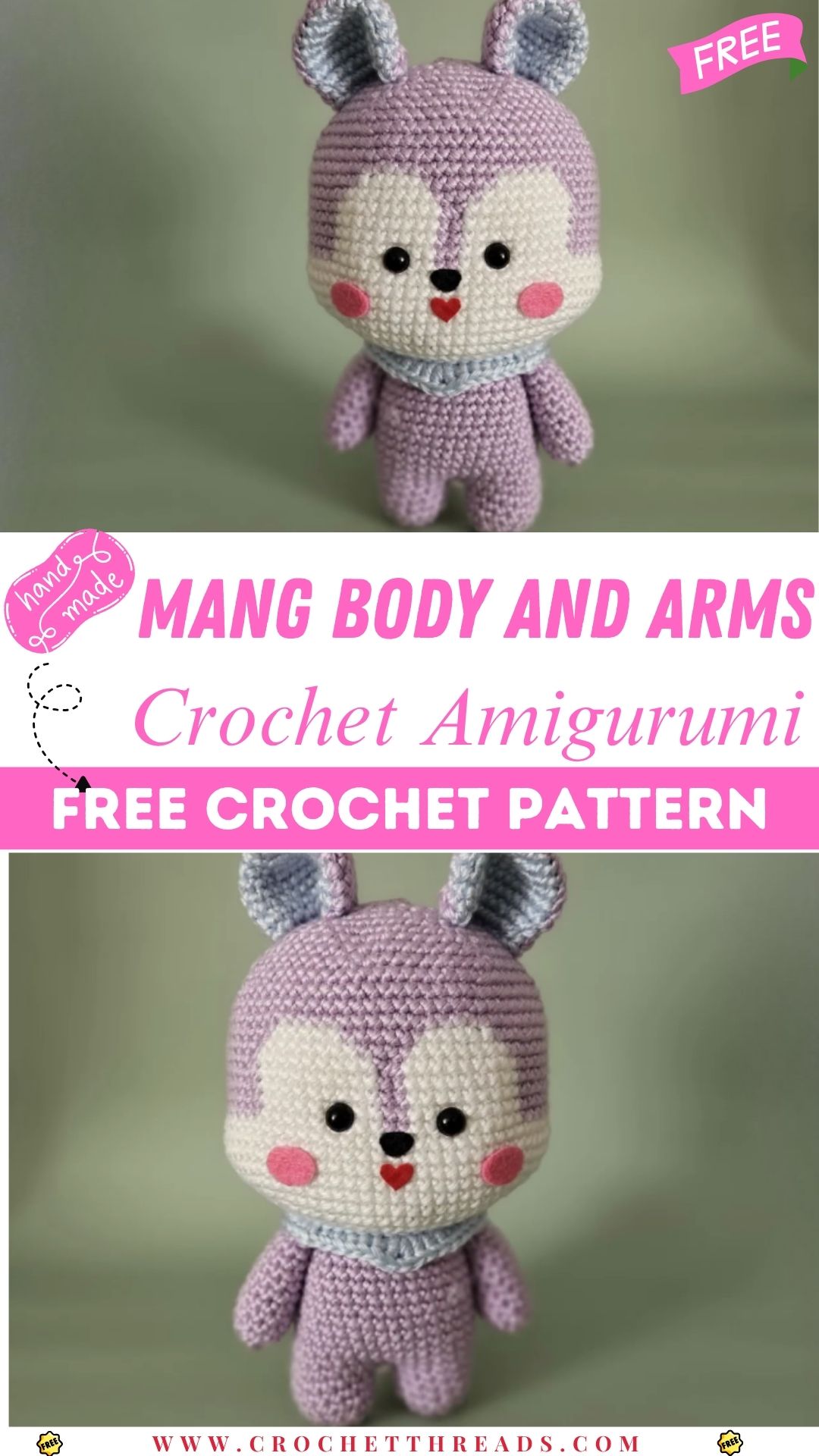 DIY Crochet Mang Body and Arms Character Amigurumi Pattern