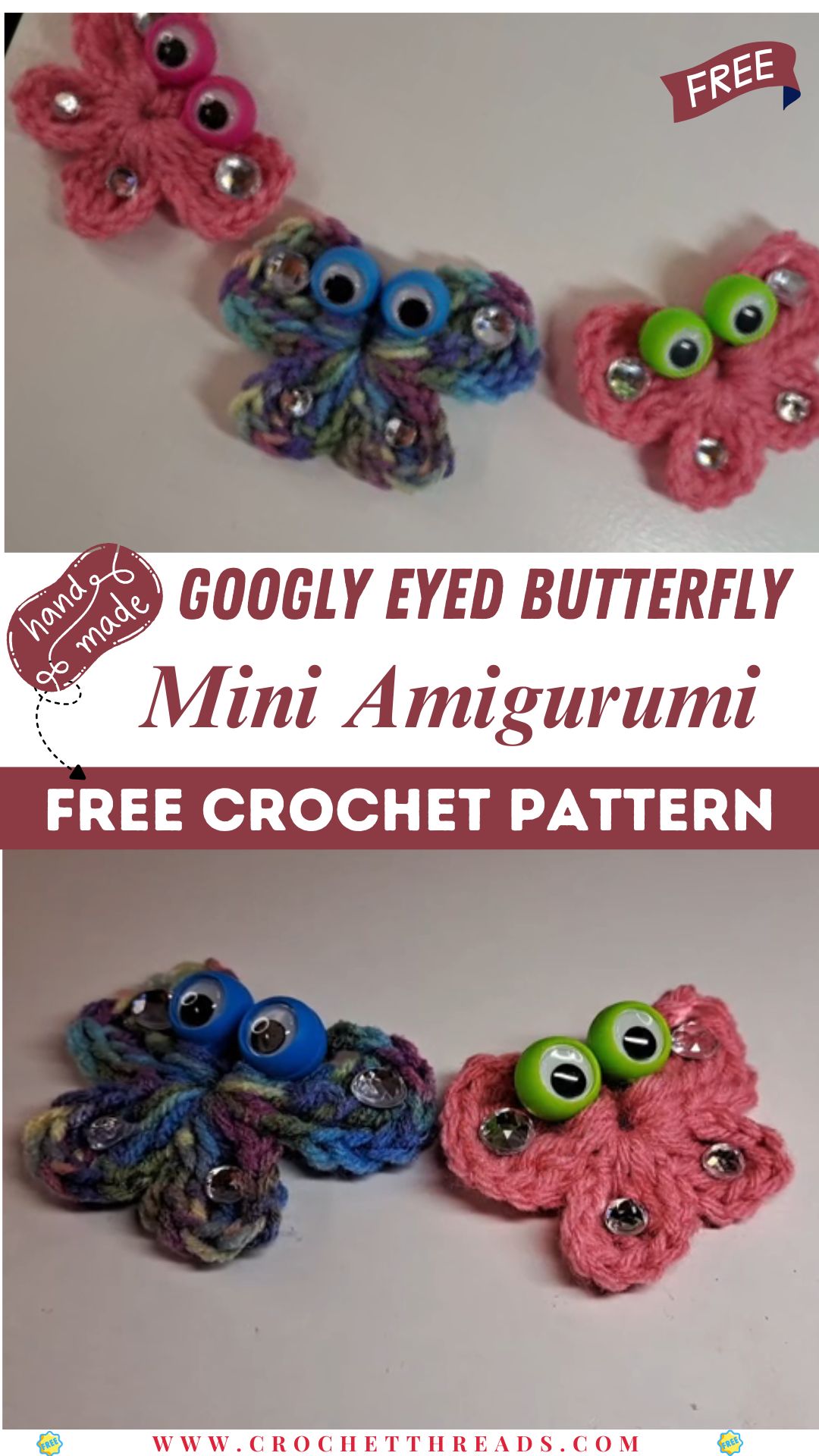 Easy Crochet Googly Eyed Butterfly – Cute Mini Amigurumi