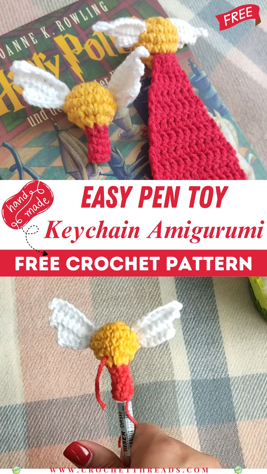 Easy Crochet Pen Toy Harry Potter Keychain Amigurumi