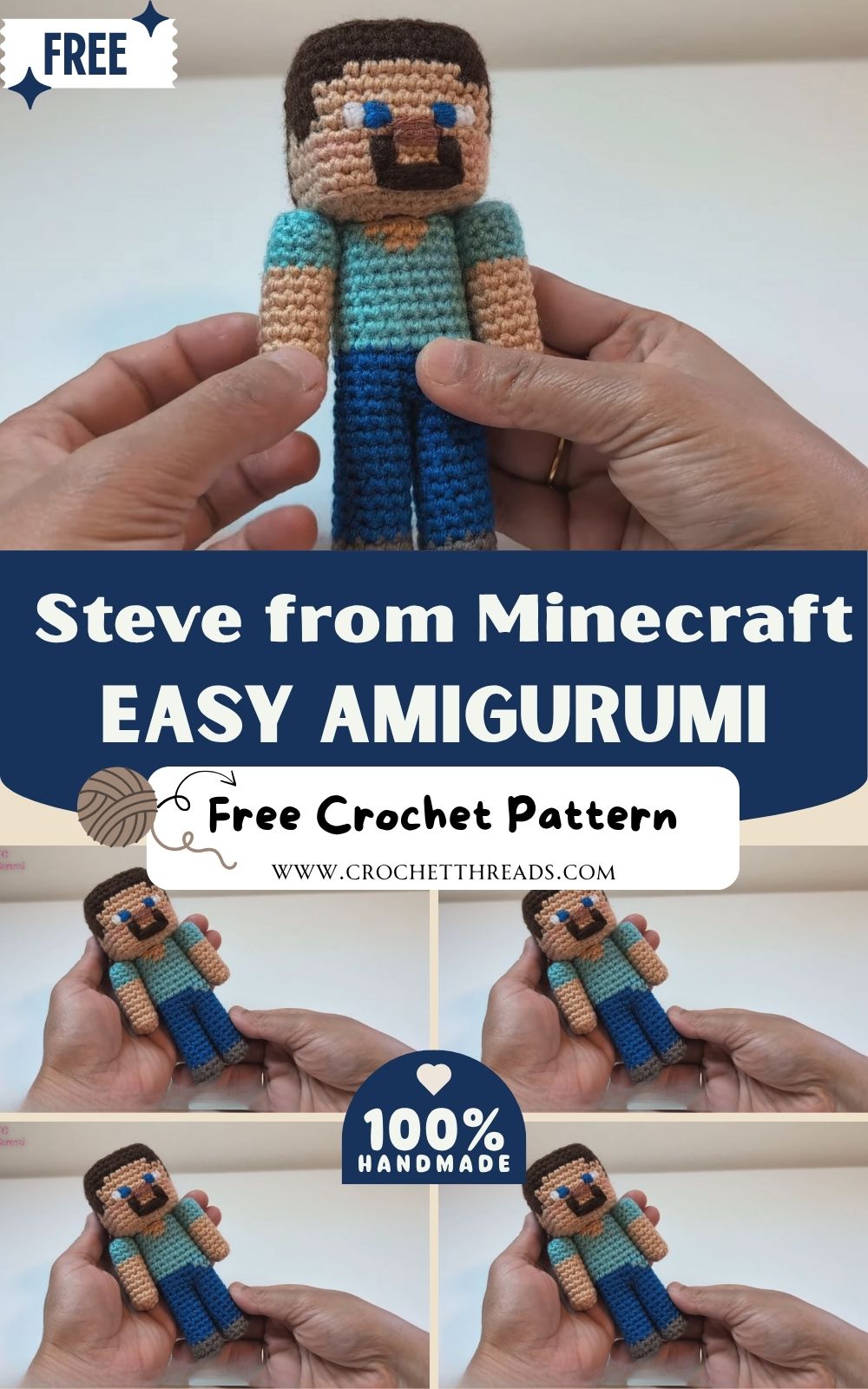 How to Crochet Steve from Minecraft – Easy Amigurumi Pattern