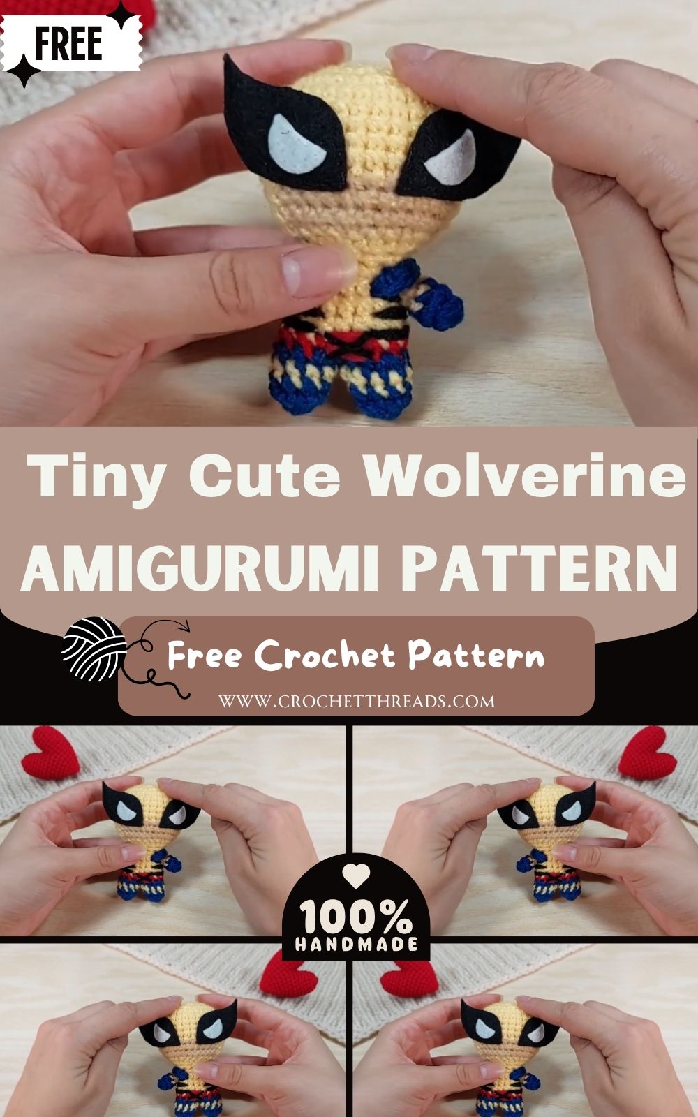 Crochet Make Tiny Cute Wolverine Amigurumi Pattern