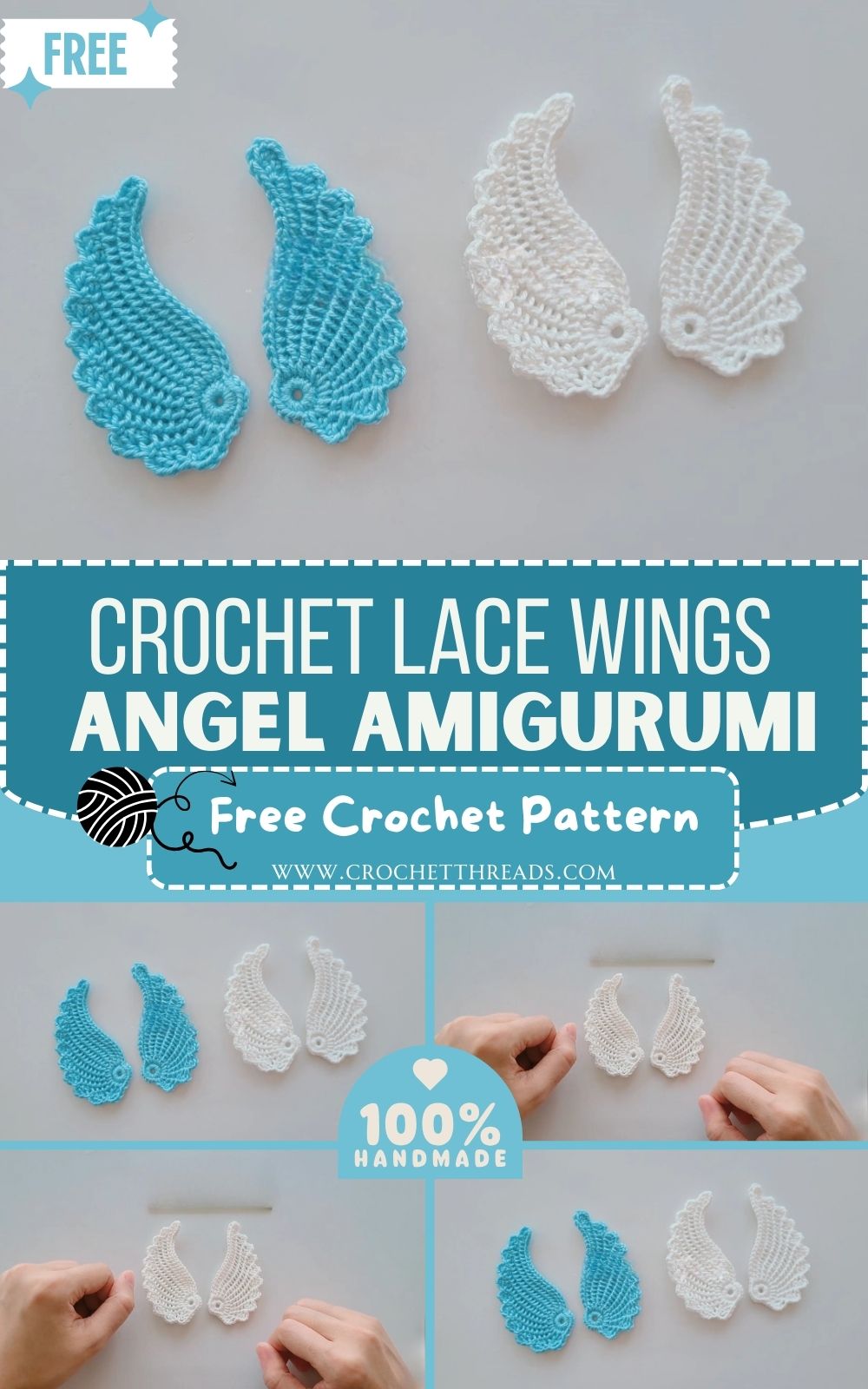 Crochet Mini Lace Wings Angel Amigurumi Pattern
