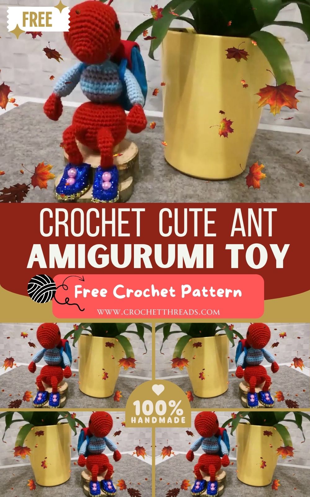 DIY Crochet Cute Ant Amigurumi Pattern Toy