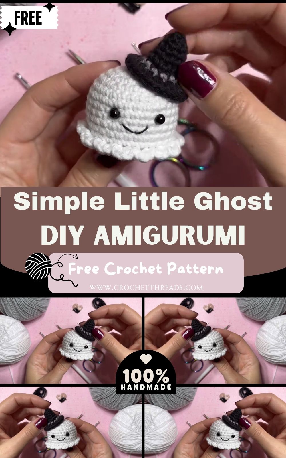 DIY Crochet Halloween Simple Little Ghost Amigurumi Pattern
