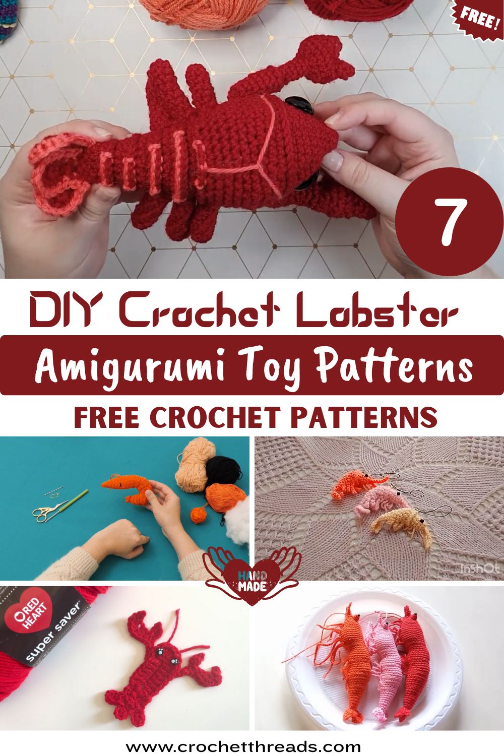 DIY Crochet Lobster & Shrimp Amigurumi Toy Patterns