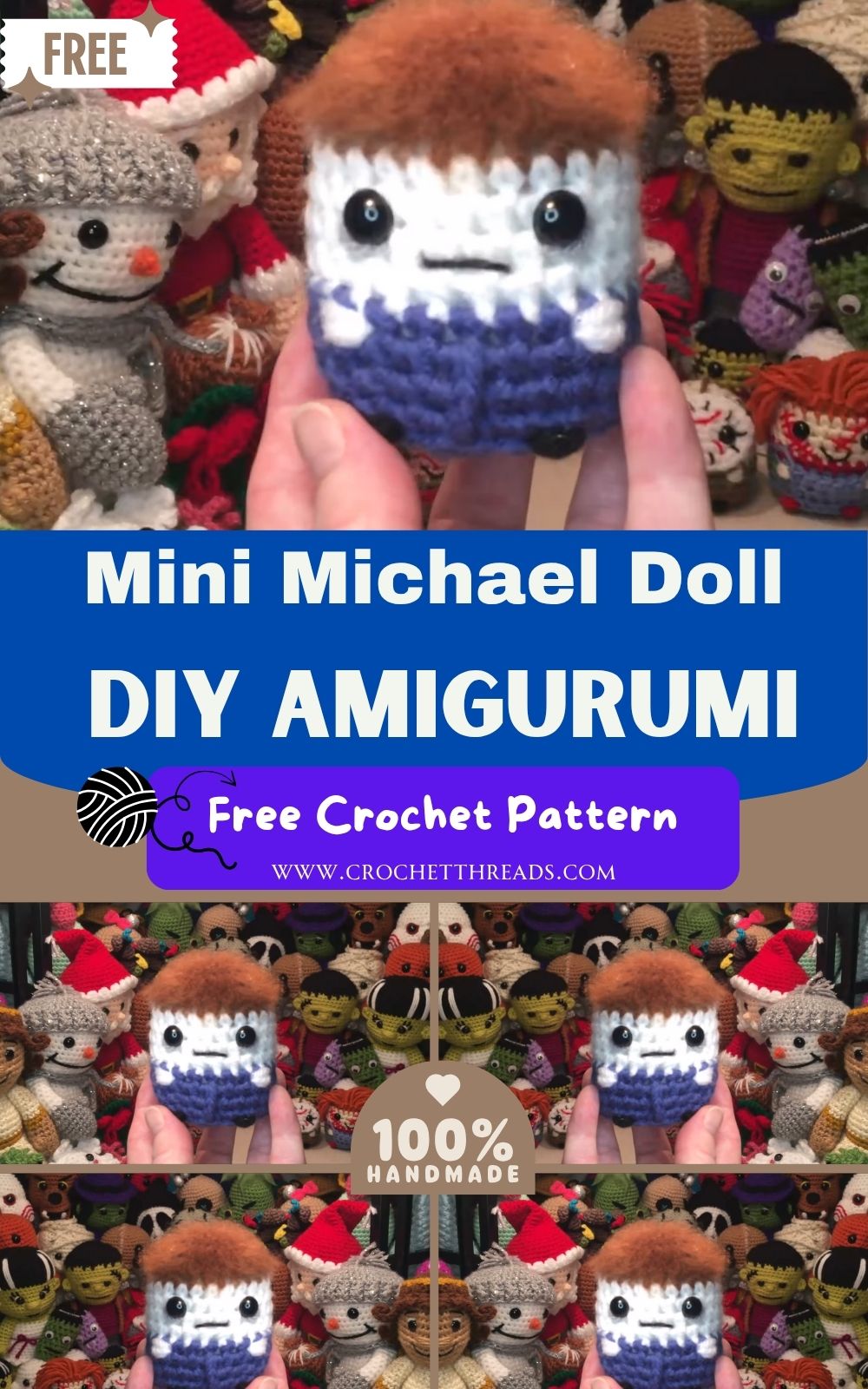 DIY Crochet Mini Michael Doll Amigurumi Pattern