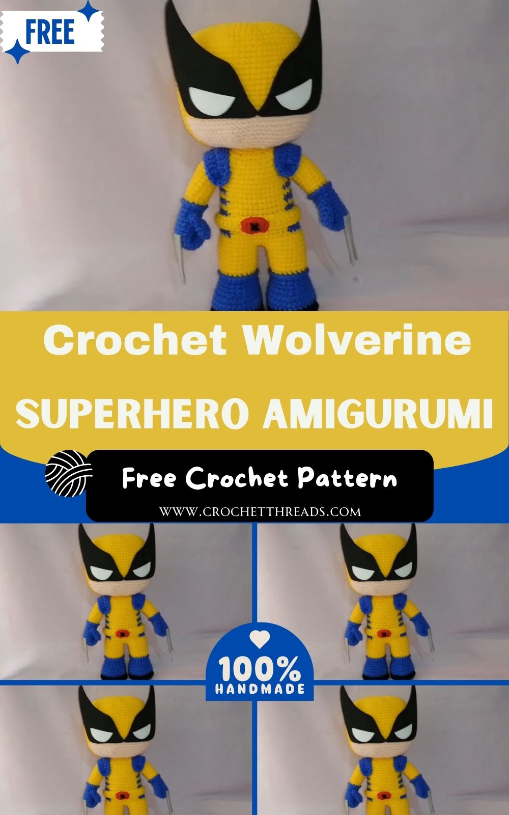 DIY Crochet Wolverine Superhero Amigurumi Pattern (2)