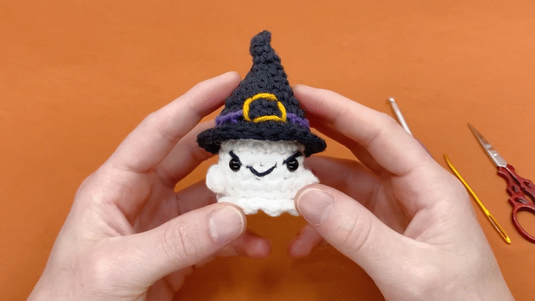 Crochet Ghost Wearing Skull Hat Spooky Halloween Amigurumi Pattern Collection