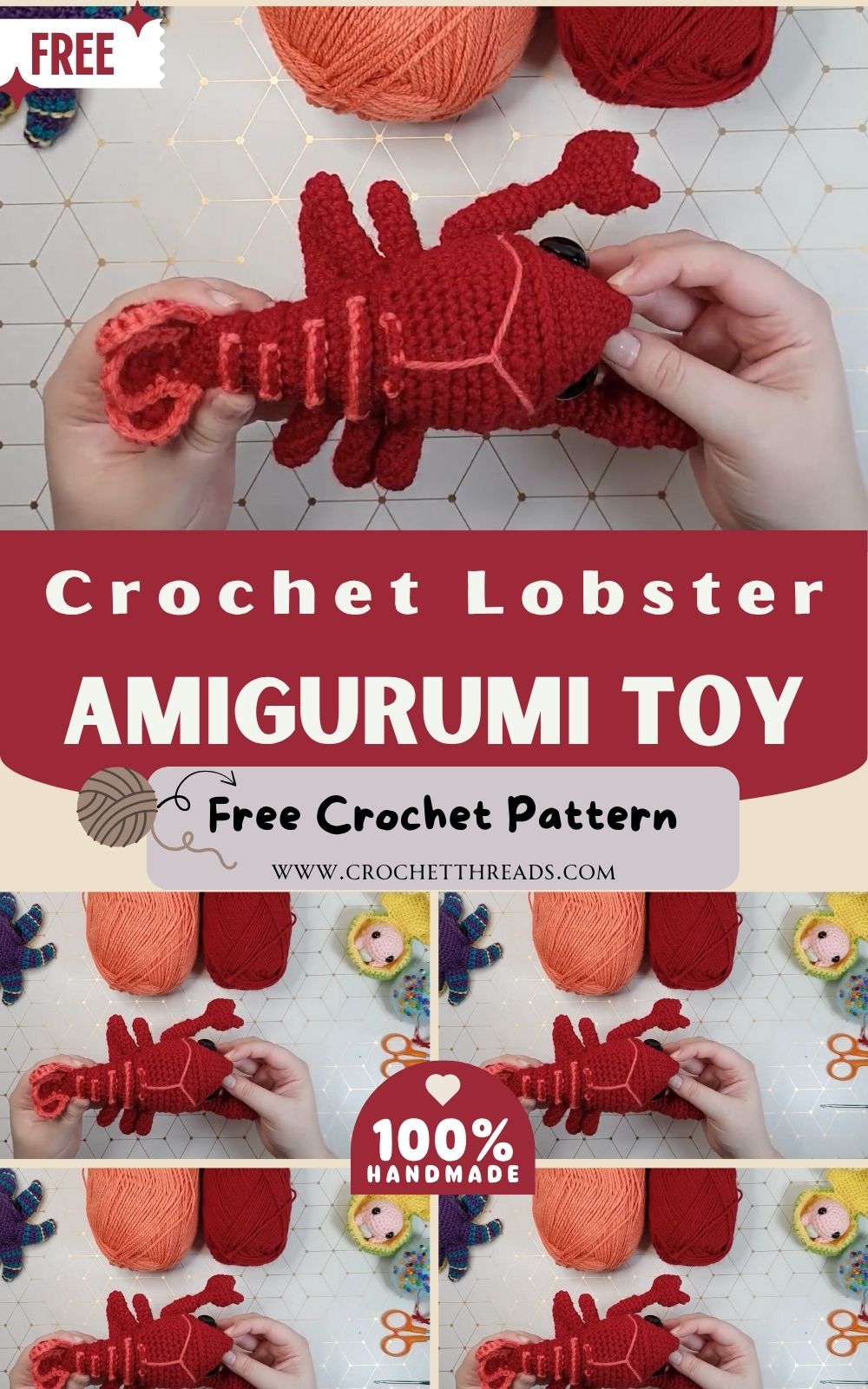 How to Make a Crochet Lobster Amigurumi Pattern Toy