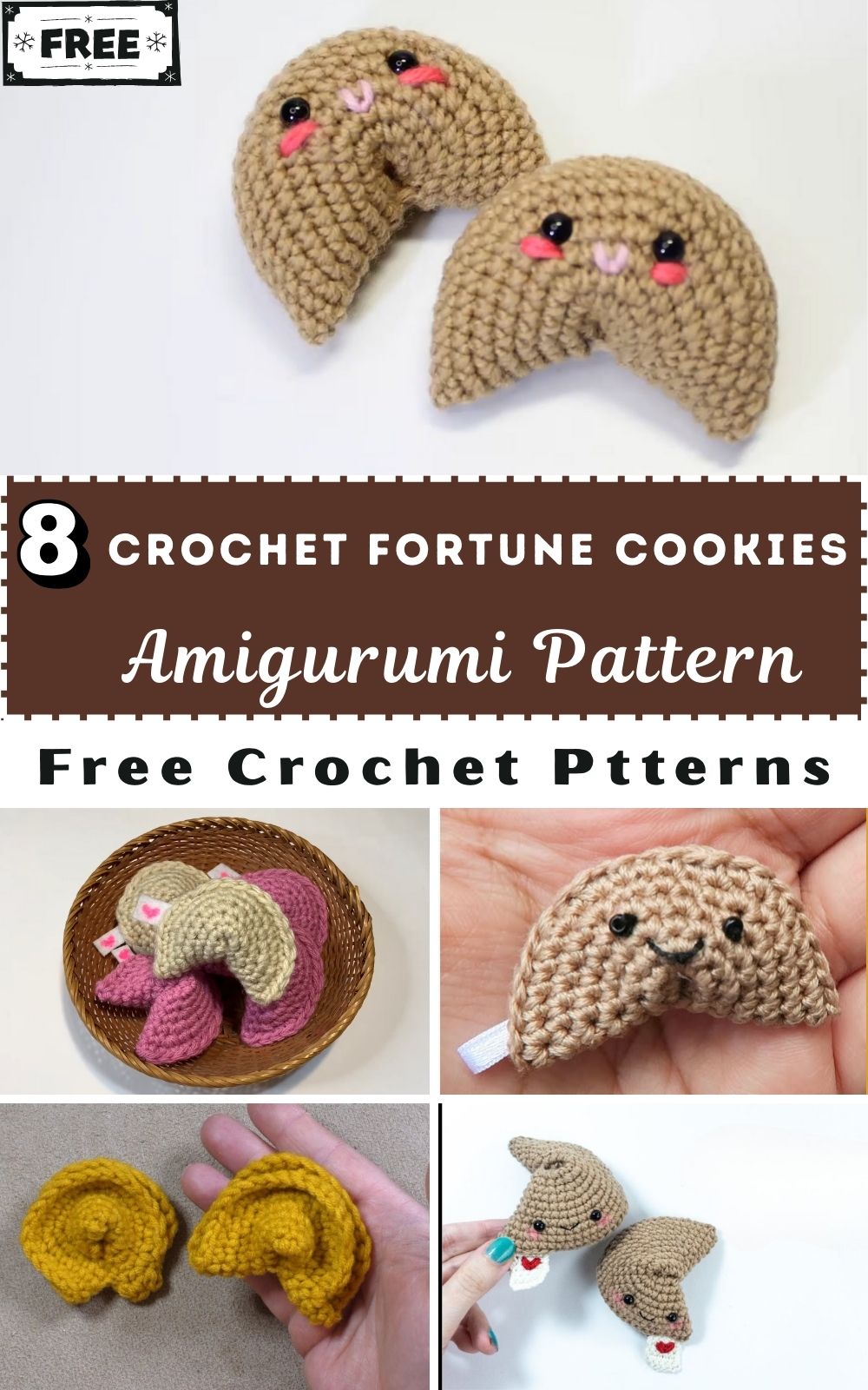 Crochet Fortune Cookies Lucky Treat Amigurumi Pattern Ideas Collection