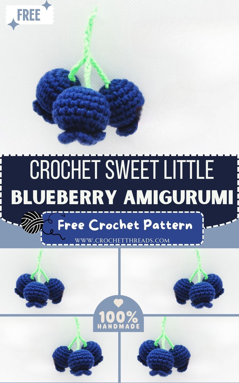 Easy Crochet Sweet Little Blueberry Amigurumi Pattern