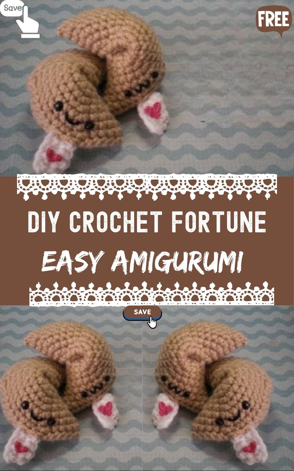 Easy DIY Crochet Fortune Cookie Amigurumi Pattern