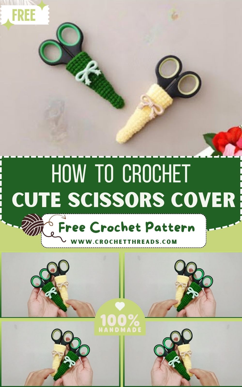 How to Crochet Cute Scissors Cover Pattern